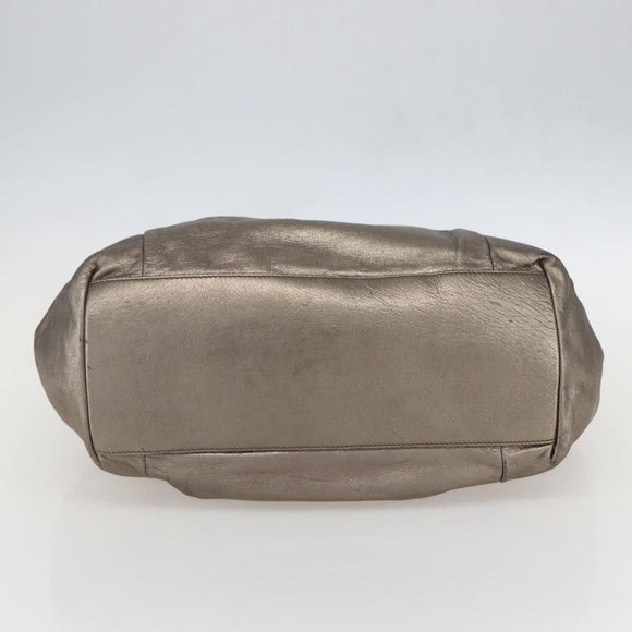 Salvatore Ferragamo Vala Hand Bag Leather Gold Tone Auth 159256