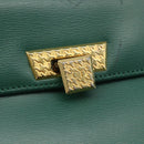 Christian Dior Shoulder Bag Leather Green Gold Auth 159257A-10