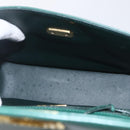 Christian Dior Shoulder Bag Leather Green Gold Auth 159257A-11