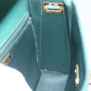 Christian Dior Shoulder Bag Leather Green Gold Auth 159257A-19