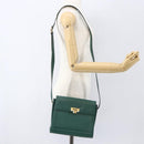 Christian Dior Shoulder Bag Leather Green Gold Auth 159257A-21