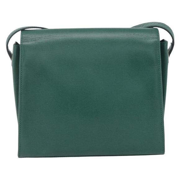 Christian Dior Shoulder Bag Leather Green Gold Auth 159257A