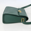 Christian Dior Shoulder Bag Leather Green Gold Auth 159257A-4