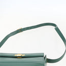 Christian Dior Shoulder Bag Leather Green Gold Auth 159257A-8