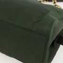 PRADA Chain Shoulder Bag Nylon Green Gold Auth 159258-15