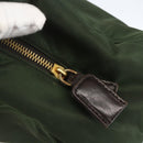 PRADA Chain Shoulder Bag Nylon Green Gold Auth 159258-10