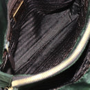 PRADA Chain Shoulder Bag Nylon Green Gold Auth 159258-11