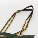 PRADA Chain Shoulder Bag Nylon Green Gold Auth 159258-8