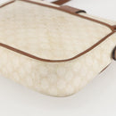 CELINE Macadam Canvas Shoulder Bag PVC Leather White Silver Auth 159259-12