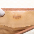 CELINE Macadam Canvas Shoulder Bag PVC Leather White Silver Auth 159259-14