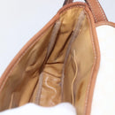 CELINE Macadam Canvas Shoulder Bag PVC Leather White Silver Auth 159259-17