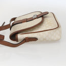 CELINE Macadam Canvas Shoulder Bag PVC Leather White Silver Auth 159259-4