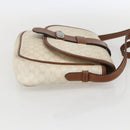 CELINE Macadam Canvas Shoulder Bag PVC Leather White Silver Auth 159259-5