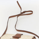 CELINE Macadam Canvas Shoulder Bag PVC Leather White Silver Auth 159259-8