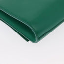 SAINT LAURENT Y Line Clutch Bag Leather Green Gold 311213 Auth 159262V-15