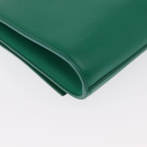 SAINT LAURENT Y Line Clutch Bag Leather Green Gold 311213 Auth 159262V