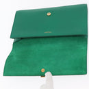 SAINT LAURENT Y Line Clutch Bag Leather Green Gold 311213 Auth 159262V-9