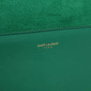 SAINT LAURENT Y Line Clutch Bag Leather Green Gold 311213 Auth 159262V-17