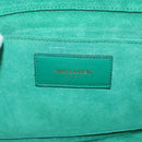 SAINT LAURENT Y Line Clutch Bag Leather Green Gold 311213 Auth 159262V-18