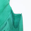 SAINT LAURENT Y Line Clutch Bag Leather Green Gold 311213 Auth 159262V-19