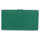 SAINT LAURENT Y Line Clutch Bag Leather Green Gold 311213 Auth 159262V-2