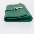 SAINT LAURENT Y Line Clutch Bag Leather Green Gold 311213 Auth 159262V-4
