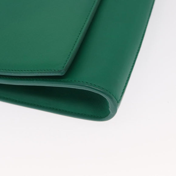 SAINT LAURENT Y Line Clutch Bag Leather Green Gold 311213 Auth 159262V