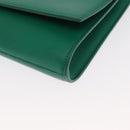 SAINT LAURENT Y Line Clutch Bag Leather Green Gold 311213 Auth 159262V-14