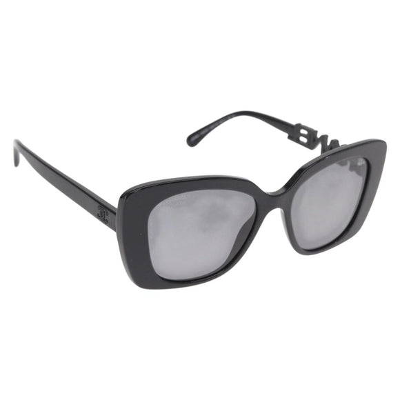 CHANEL Sunglasses plastic Black CC Auth 159263V