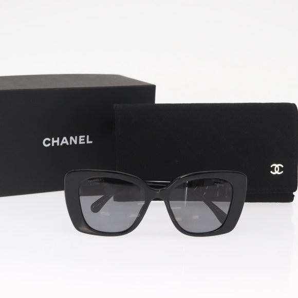 CHANEL Sunglasses plastic Black CC Auth 159263V