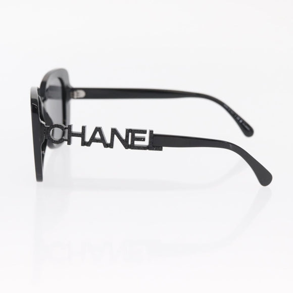 CHANEL Sunglasses plastic Black CC Auth 159263V