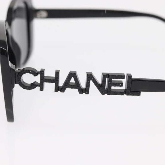 CHANEL Sunglasses plastic Black CC Auth 159263V