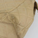 CHANEL Matelasse Chain Shoulder Bag Leather Beige Gold CC Auth 159264-10
