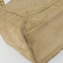 CHANEL Matelasse Chain Shoulder Bag Leather Beige Gold CC Auth 159264-11