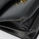 GUCCI Hand Bag Leather Black Gold Auth 159265-11