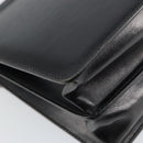 GUCCI Hand Bag Leather Black Gold Auth 159265-13