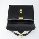 GUCCI Hand Bag Leather Black Gold Auth 159265-15