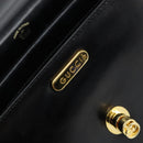GUCCI Hand Bag Leather Black Gold Auth 159265-16