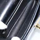 GUCCI Hand Bag Leather Black Gold Auth 159265-18