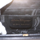 Salvatore Ferragamo Gancini Hand Bag Leather Black Gold Auth 159266V-17