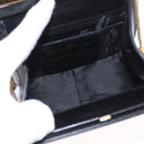 Salvatore Ferragamo Gancini Hand Bag Leather Black Gold Auth 159266V-18