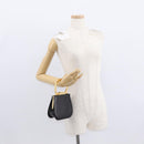 Salvatore Ferragamo Gancini Hand Bag Leather Black Gold Auth 159266V-22
