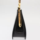 Salvatore Ferragamo Gancini Hand Bag Leather Black Gold Auth 159266V-7