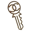 CHANEL Brooch metal Gold Tone CC Auth 159267V-1