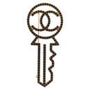 CHANEL Brooch metal Gold Tone CC Auth 159267V-2