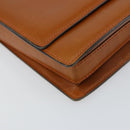 GUCCI Web Sherry Line Horsebit Shoulder Bag Leather Brown Gold Red Auth 159268-14