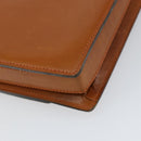 GUCCI Web Sherry Line Horsebit Shoulder Bag Leather Brown Gold Red Auth 159268-16