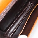 GUCCI Web Sherry Line Horsebit Shoulder Bag Leather Brown Gold Red Auth 159268-11