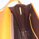 GUCCI Web Sherry Line Horsebit Shoulder Bag Leather Brown Gold Red Auth 159268-19