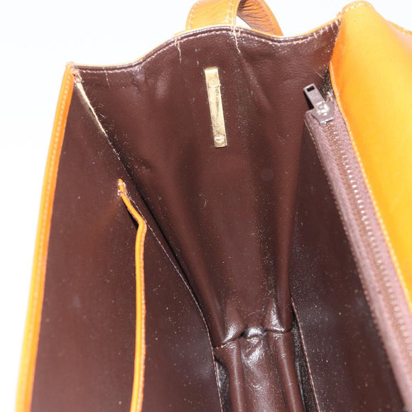 GUCCI Web Sherry Line Horsebit Shoulder Bag Leather Brown Gold Red Auth 159268